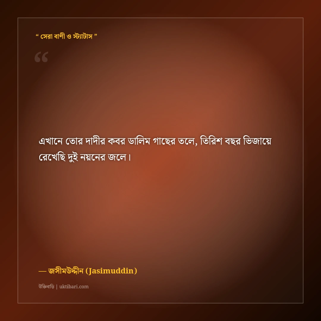 পল্লীকবি জসীমউদ্দীনের বিখ্যাত উক্তি: গ্রাম বাংলা ও নকশী কাঁথার মাঠের ৫০+ অমর বাণী [২০২৬] - জসীমউদ্দীন (Jasimuddin) এর সেরা উক্তি ফটো কার্ড