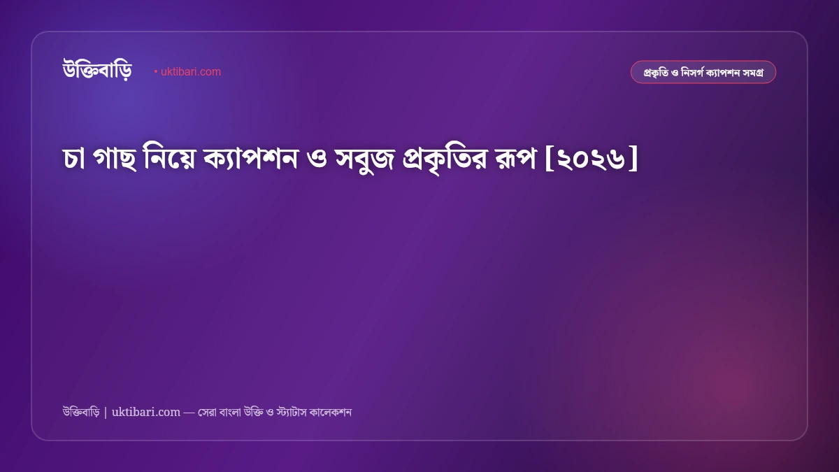 চা গাছ নিয়ে ক্যাপশন ও সবুজ প্রকৃতির রূপ [২০২৬]