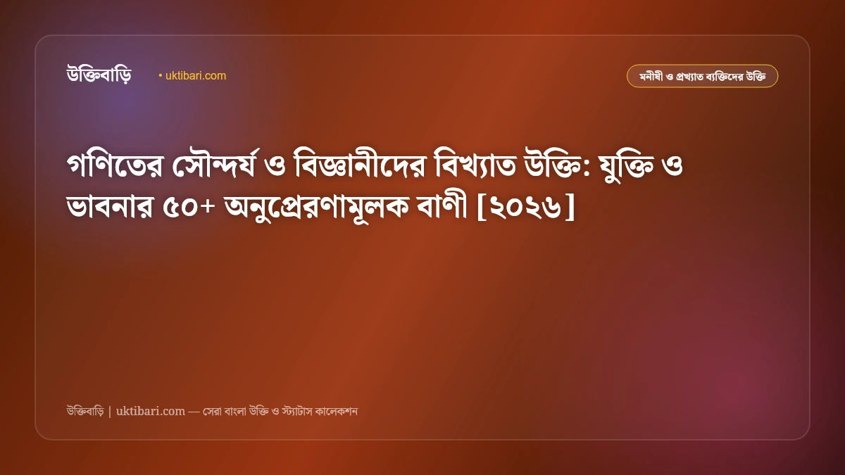 গণিতের সৌন্দর্য ও বিজ্ঞানীদের বিখ্যাত উক্তি: যুক্তি ও ভাবনার ৫০+ অনুপ্রেরণামূলক বাণী [২০২৬]