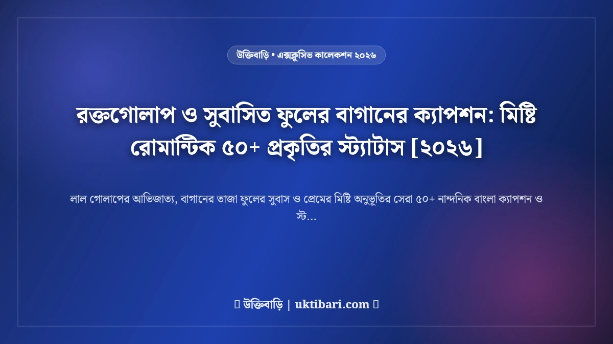 রক্তগোলাপ ও সুবাসিত ফুলের বাগানের ক্যাপশন: মিষ্টি রোমান্টিক ৫০+ প্রকৃতির স্ট্যাটাস [২০২৬]