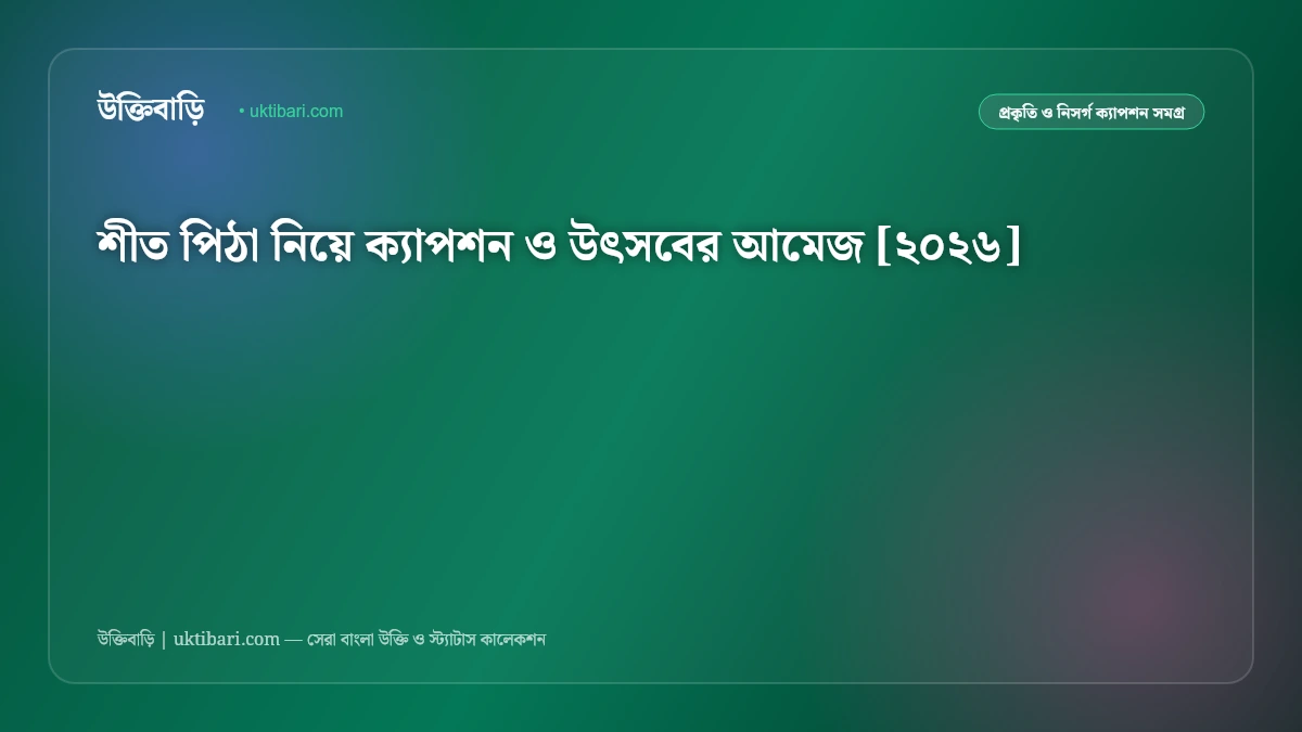 শীত পিঠা নিয়ে ক্যাপশন ও উৎসবের আমেজ [২০২৬]