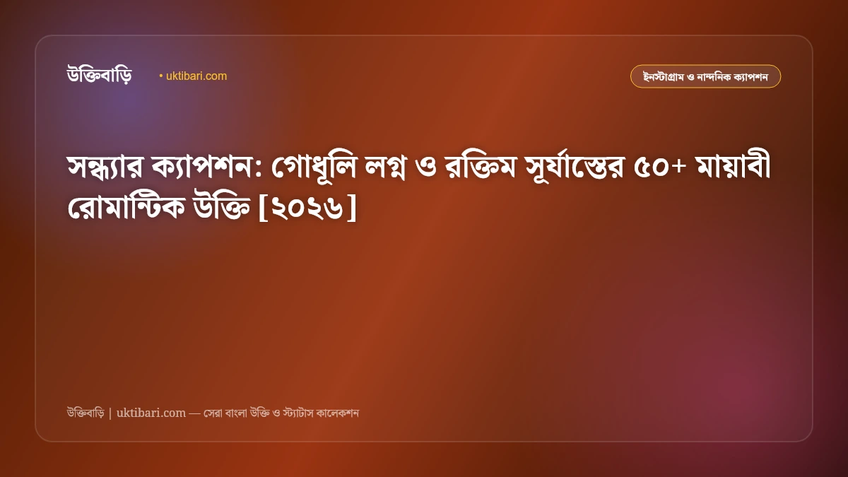 সন্ধ্যার ক্যাপশন: গোধূলি লগ্ন ও রক্তিম সূর্যাস্তের ৫০+ মায়াবী রোমান্টিক উক্তি [২০২৬]