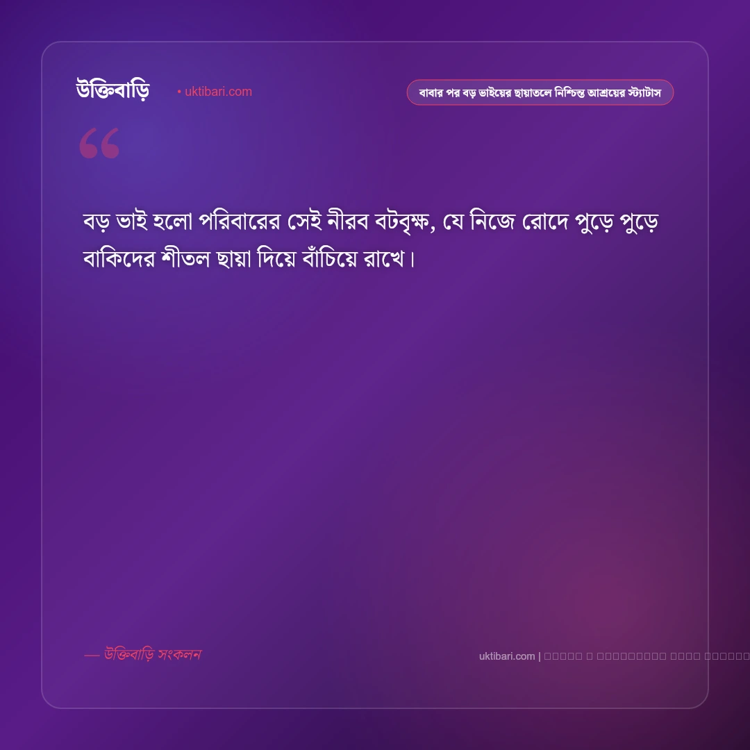 বড় ভাইয়ের ছায়া ও ভালোবাসার ভরসা নিয়ে আবেগঘন স্ট্যাটাস: ৫০+ নির্ভরতা [২০২৬] - ফটো কার্ড 2