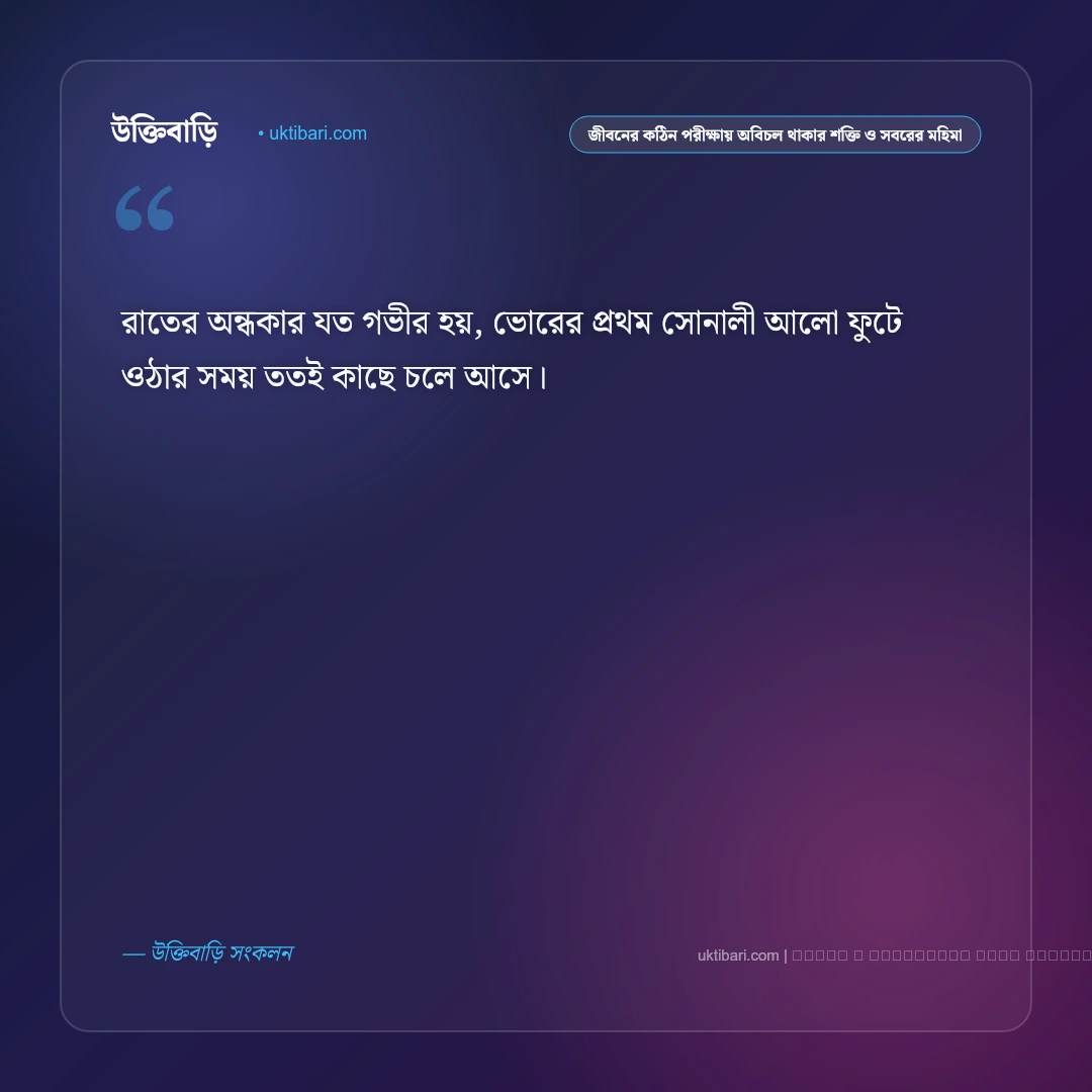 ধৈর্য ও সবর ধারণের গুরুত্ব নিয়ে অনুপ্রেরণামূলক উক্তি: ৫০+ প্রজ্ঞাবাণী [২০২৬] - ফটো কার্ড 4