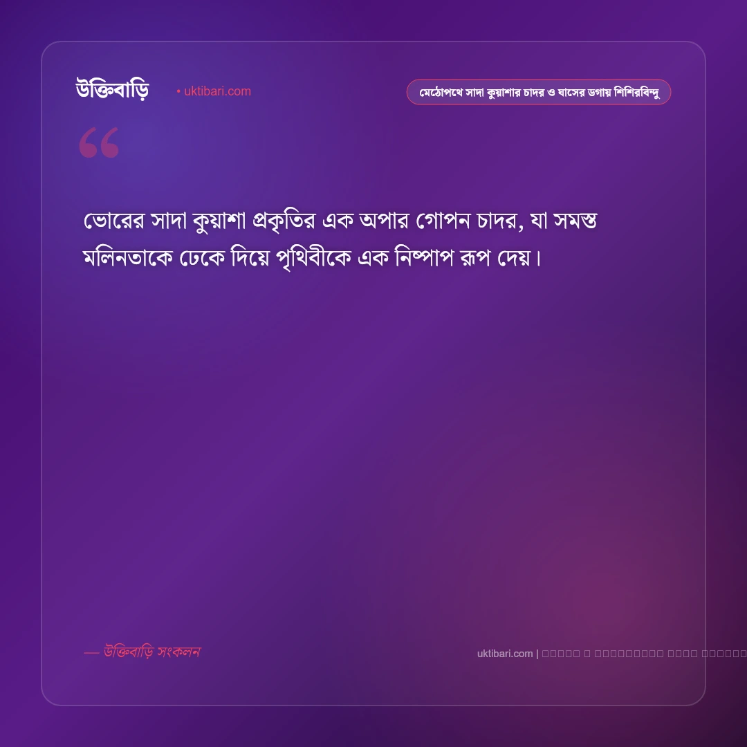 শীতের কুয়াশা ও কুয়াশাচ্ছন্ন স্নিগ্ধ সকালের নান্দনিক ক্যাপশন: ৫০+ শীতের পরশ [২০২৬] - ফটো কার্ড 4