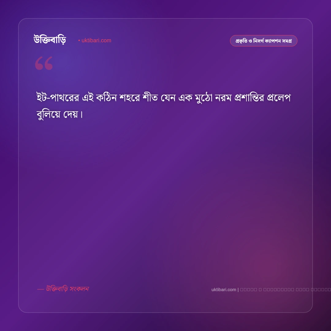 শহরের শীত নিয়ে ক্যাপশন: কুয়াশাচ্ছন্ন নগরীর ৫০+ মায়াবী ক্যাপশন - ফটো কার্ড 1