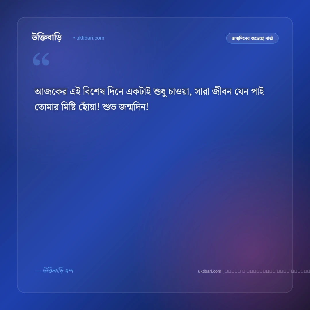 শুভ জন্মদিন প্রিয় ছন্দ ও মিষ্টি কবিতা: ভালোবাসার মানুষের জন্য ৫০+ রোমান্টিক জন্মদিনের ছন্দ [২০২৬] - ফটো কার্ড 3